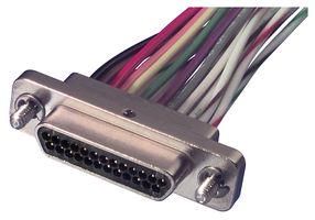 MICRO D SUB CONN, 21POS, PLUG, CABLE 1532211-2