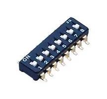 DIP SWITCH, SPST-NO, 0.1A, 6V, SMD CFS-0802MB