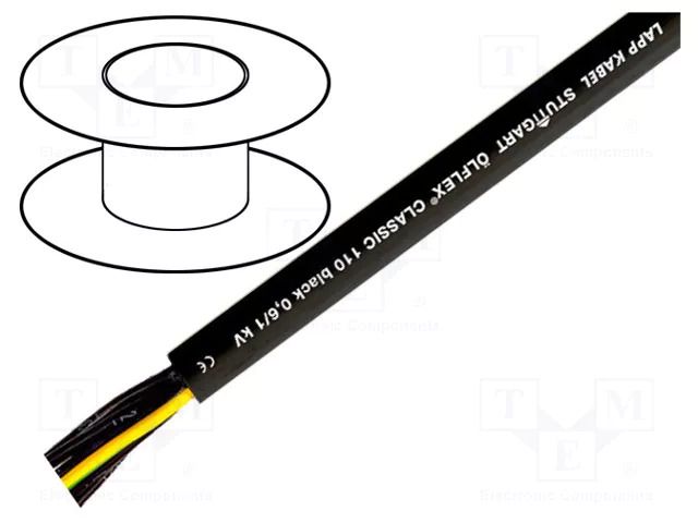 Wire; ÖLFLEX® CLASSIC 110 BK; 18G0.75mm2; unshielded; 600V,1kV LAPP CL110BK-18G0.75