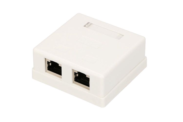 Extralink | Wall mount outlet | 2x RJ45 KAT5E STP, EXTRALINK EX.9649 5902560369649