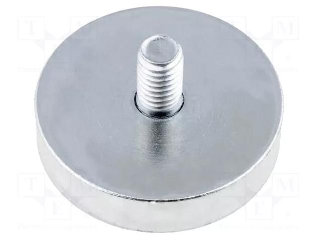 Magnet: permanent; neodymium; 350N; Ø: 32mm; H: 7mm; steel; steel ELESA+GANTER GN50.3-ND-32-M6
