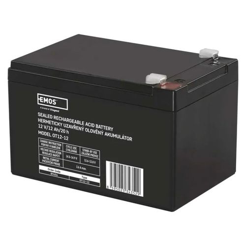 SLA battery 12V 12Ah faston 6,3 mm, EMOS B9656 8595025343529