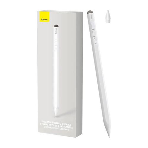 Smooth Writing Stylus with LED Indicators (Active+Passive) White, Baseus SXBC060302