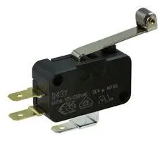 MICROSWITCH, LEVER, SPDT, 6A, 250VAC D433-R1RD-G2