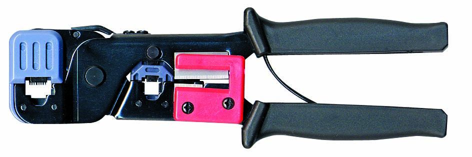 Combination crimping pliers for connector types 6P/6C, 6P/4C, 6P/2C und 8P/8C 3-0605