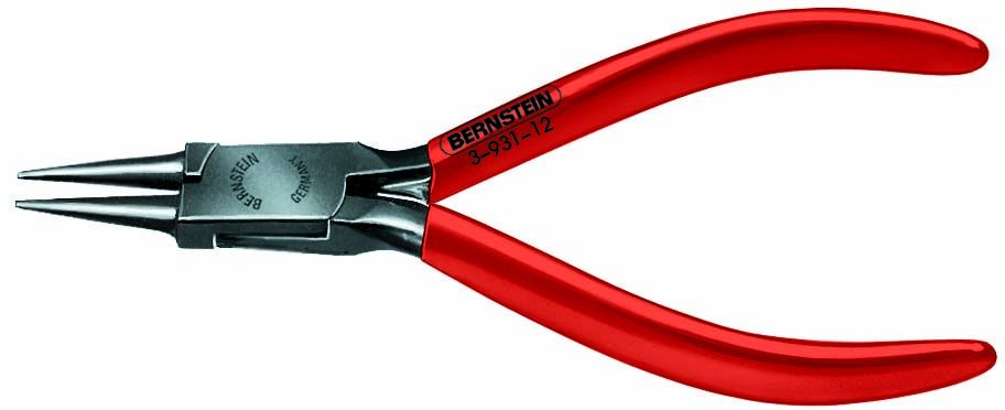 Round nose pliers, 120 mm, short jaws, burnished, orange insulation 3-931-12