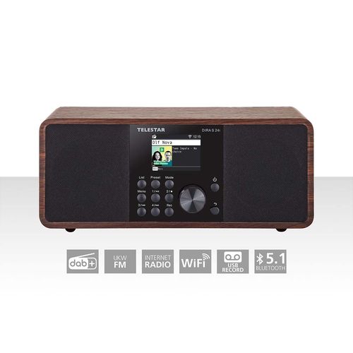 DIRA S 24i Multifunctional Stereo Radio DAB+ / FM / Internet / Bluetooth Wood 30-200-01 4024035300016