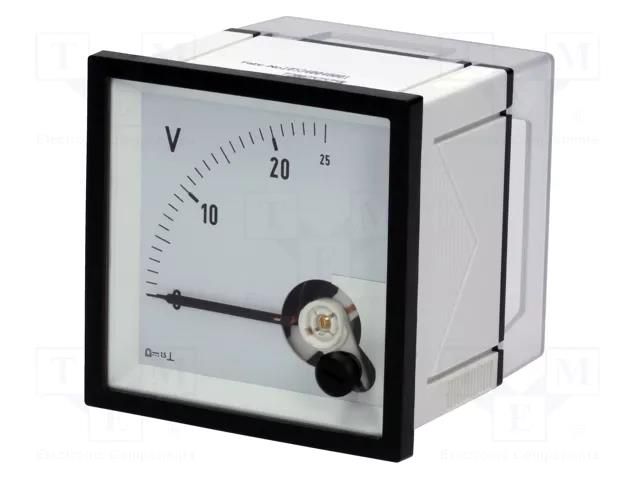 Voltmeter; on panel; 0÷25V; Class: 1.5; 72x72x58.5mm; DQN Gossen Müller & Weigert DQN72-25V