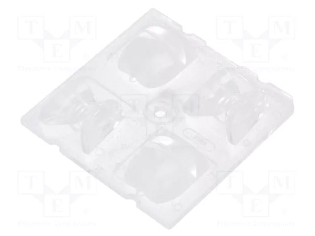 LED lens; square; transparent; H: 12.27mm; Body dim: 50x50mm LEDIL C12360