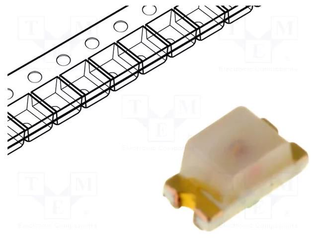 LED; SMD; 0603; yellow; 2.8÷8mcd; 1.6x0.8x0.8mm; 170°; 20mA; 52mW BROADCOM (AVAGO) HSMY-C190