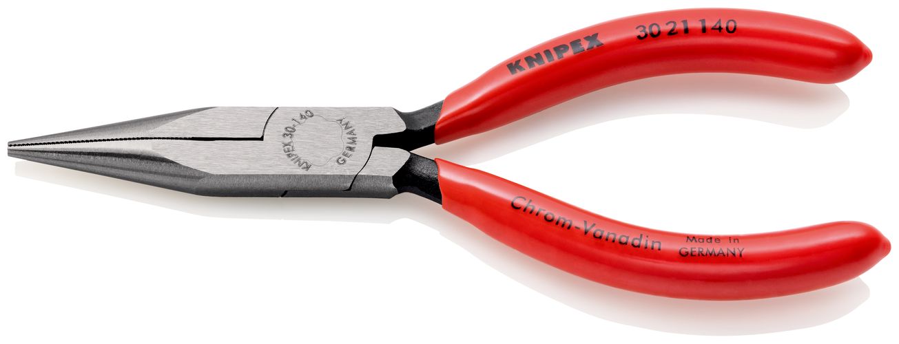 KNIPEX 30 21 140 SB Long Nose Pliers plastic coated black atramentized 140 mm (self-service card/blister) 30 21 140 SB