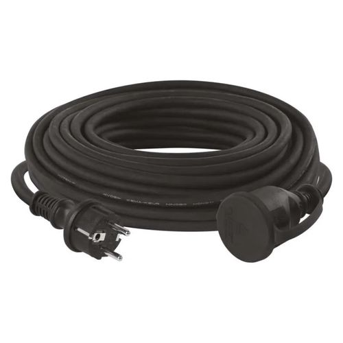 Extension Cord 25 m / 1 socket / black / rubber-neoprene / 230 V / 2.5 mm2, EMOS P01725R 8592920070017