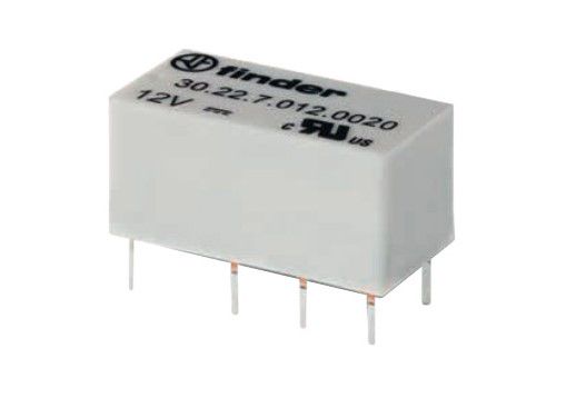 30 series PCB relay, 2 CO (DPDT) - 2 A contacts, 12 V sensitive DC coil 30.22.7.012.0020