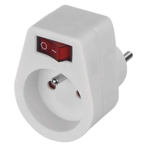 Socket with switch, white, EMOS P0027 8595025390356