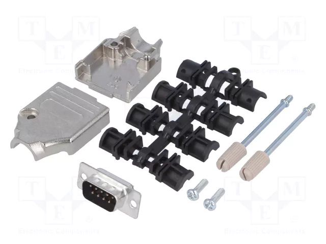 Connector: D-Sub; PIN: 9; plug; male; straight; soldering; for cable MH CONNECTORS MHDTZK9-DB9P-K