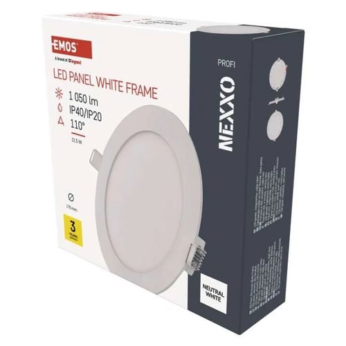 LED recessed luminaire NEXXO, round, white, 12.5W, neutral white, EMOS ZD1135 8592920108376
