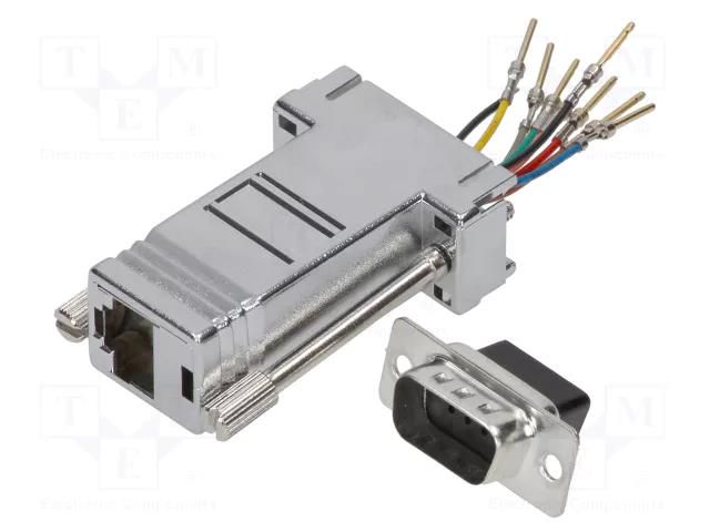 Transition: adapter; D-Sub 9pin male,RJ45 socket MH CONNECTORS MHDA9-PMJ8-M-K-RC