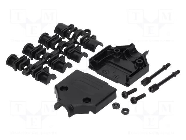 Enclosure for connectors: D-Sub; straight; unshielded; UNC 4-40 MH CONNECTORS MHDTPPK15-K