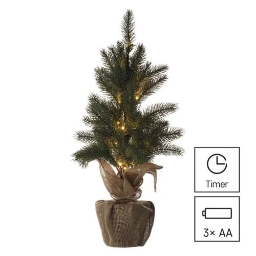 LED Christmas tree, 52 cm, 3x AA, indoor, warm white, timer, EMOS DCTW01 8592920093443