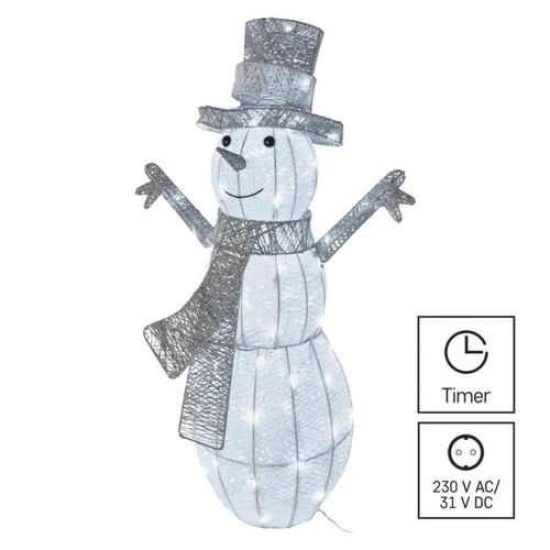LED Christmas snowman, rattan, 82 cm, indoor and outdoor, cool white, timer, EMOS DCFC33 8592920122112