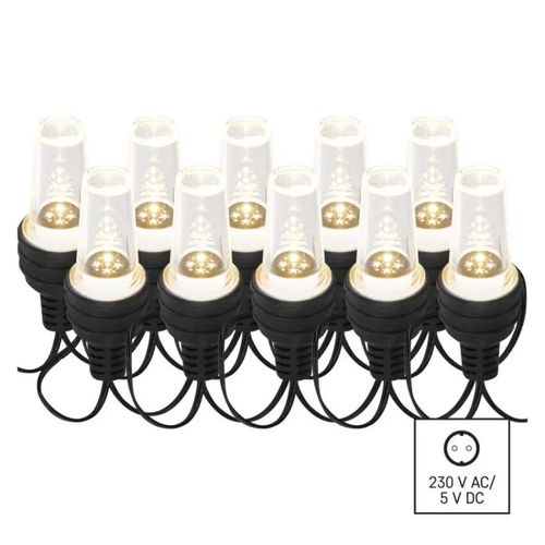 LED light chain – 10x clear party bulbs, 4.5 m, outdoor and indoor, cool white, EMOS DCPC08 8592920110805