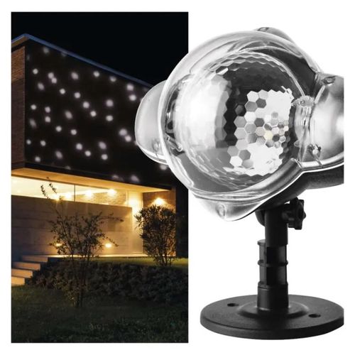 LED decorative projector – falling snowflakes, outdoor and indoor, white, EMOS DCPC03 8592920094303