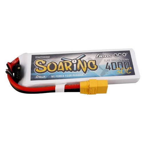 Battery Gens Ace G-Tech Soaring 4000mAh 7.4V 30C 2S1P XT90, Gens ace GEA402S30X9GT