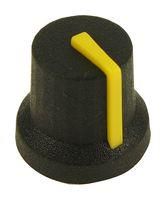 SOFT TOUCH KNOB, RUBBER, BLK/YEL, 16.2MM MC170845CR