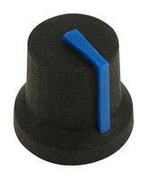 SOFT TOUCH KNOB, RUBBER, BLK/BLU, 16.2MM MC170851BR