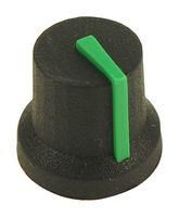 SOFT TOUCH KNOB, RUBBER, BLK/GRN, 16.2MM MC170847CR