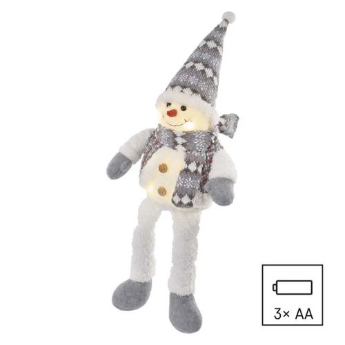LED Christmas snowman – sitting, 31 cm, 3× AA, indoor, warm white, EMOS DCFW02 8592920121986