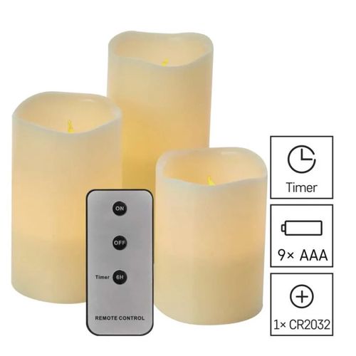 LED decoration – 3x wax candle, 3x 3x AAA, indoor, vintage, controller, EMOS DCCV07 8592920093702