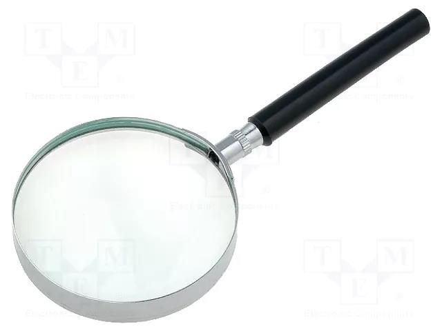 Hand magnifier; Mag: x2; Lens: Ø75mm GOLDTOOL LUP-104