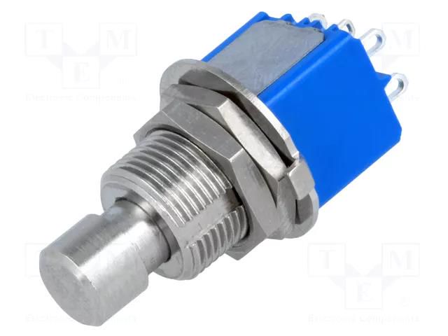 Switch: push-button; Pos: 2; DPDT; 3A/250VAC; 4A/30VDC; ON-(ON) APEM 8642A5X933