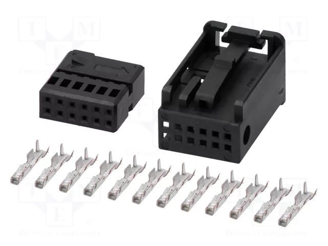 Connector housing; plug; Quadlock; PIN: 12; black 4CARMEDIA 80295