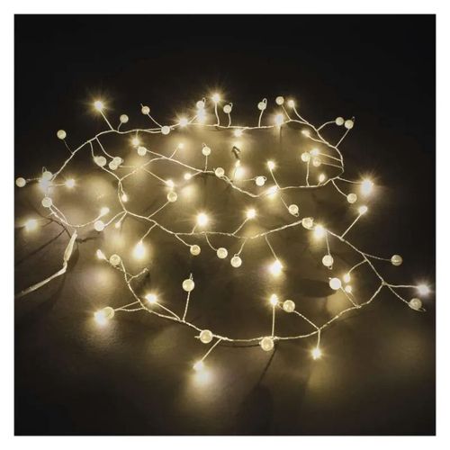 LED garland - pearls, 1.2 m, 3x AA, indoor, warm white, timer, EMOS DCGW15 8592920148099