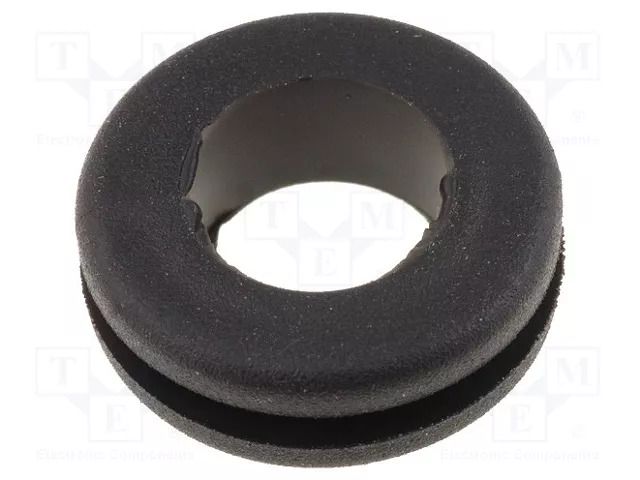 Grommet; Ømount.hole: 11mm; Øhole: 8mm; rubber; black; -40÷135°C ESSENTRA M15075
