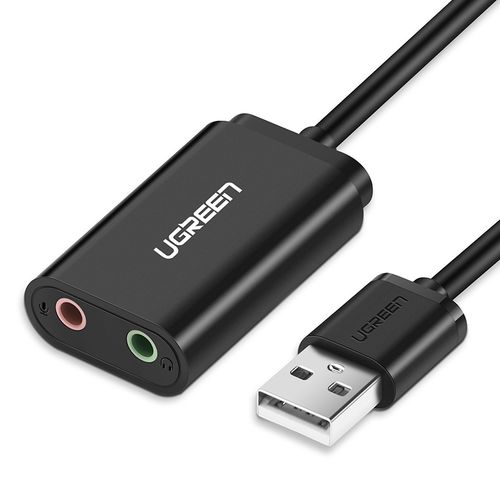 Išorinis garso adapteris USB 2.0, juodas UGREEN/30724 6957303837243