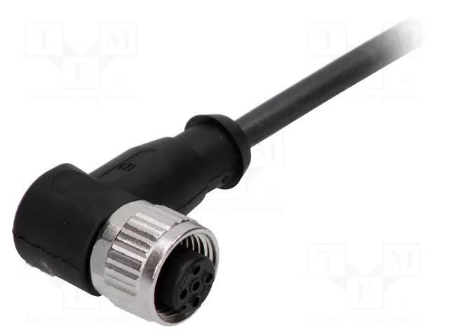 Connector: M12; plug; female; PIN: 3; angled 90°; cables; 1m HARTING 21348700390010
