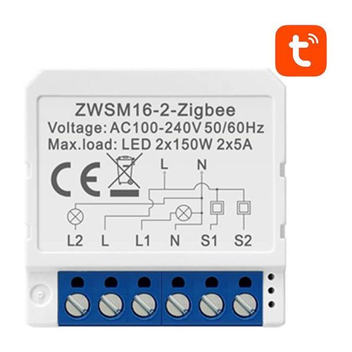 Smart Switch Module ZigBee Avatto ZWSM16-W2 TUYA, Avatto ZWSM16-W2