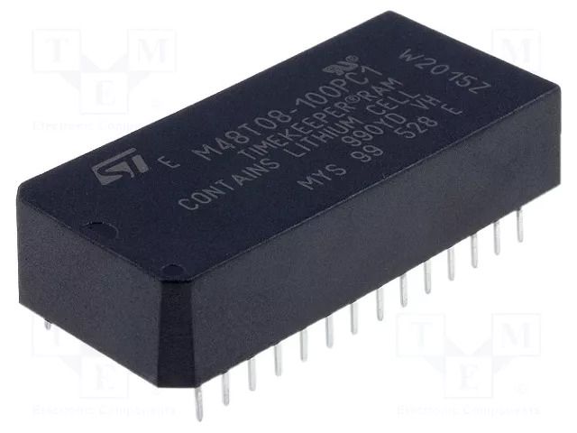 IC: RTC circuit; parallel; NV SRAM; 64kbSRAM; PCDIP28; 4.75÷5.5V STMicroelectronics M48T08-100PC
