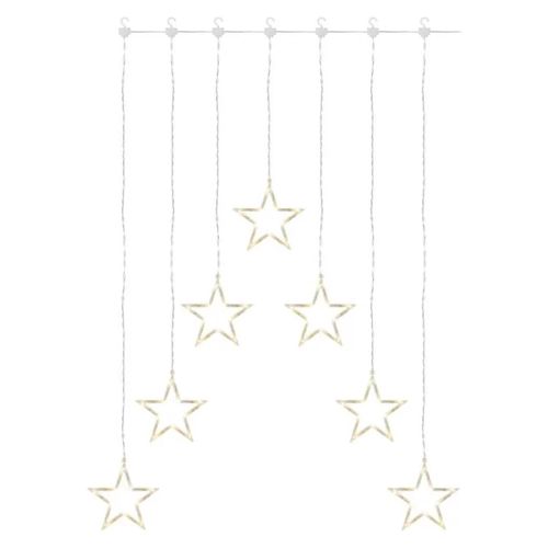 LED Christmas curtain – 7 stars, 67x125 cm, indoor, warm white, EMOS DCGW14 8592920121948