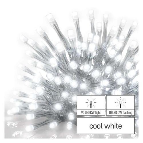 Standard LED interconnecting chain, flashing – icicles, 2.5 m, outdoor, cool white, EMOS D1CC02 8592920094785