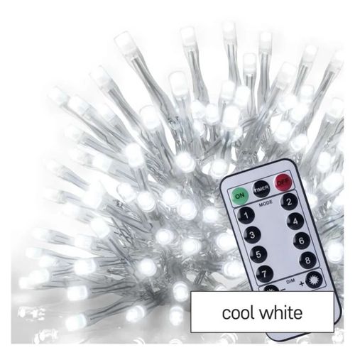 LED Christmas icicles, 5 m, outdoor and indoor, cool white, controller, programmes, timer, EMOS D4CC02 8592920095744