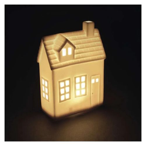 LED ceramic house, 18 cm, 1x CR2032, indoor, warm white, timer, EMOS DCLW37 8592920147474