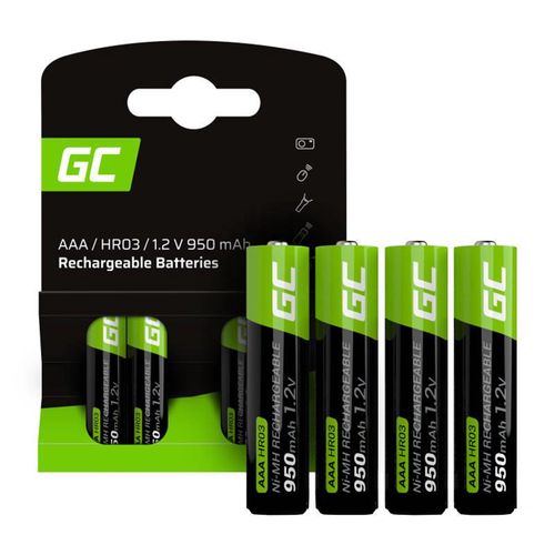 Green Cell Rechargeable Batteries Sticks 4x AAA HR03 950mAh, Green Cell GR03