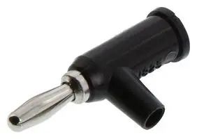 Banana Plug with Safety Collar, 15A, Solderless, Set Screw, Black - Bulk Package 1825-0#