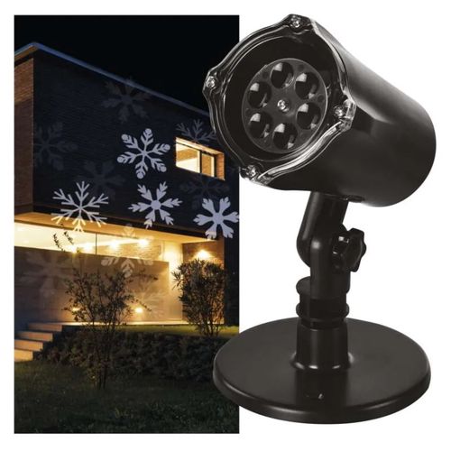 LED Christmas decorative projector – snowflakes, outdoor and indoor, white, EMOS DCPC02 8592920094297