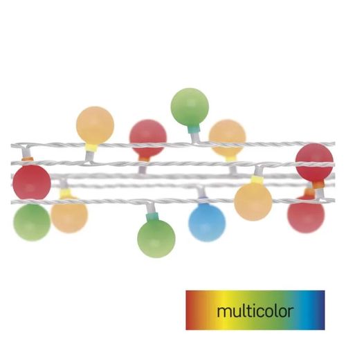 LED cherry light chain – 2.5 cm balls, 4 m, outdoor and indoor, multicolour, timer, EMOS D5AM01 8592920096185