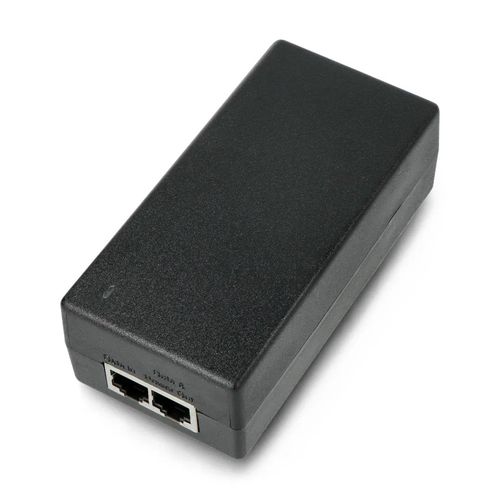 Desktop PoE Power Supply - RJ45 - with IEC C14 socket - 48V / 1A / 48W - black - IPS WAK-20822 5902135150573